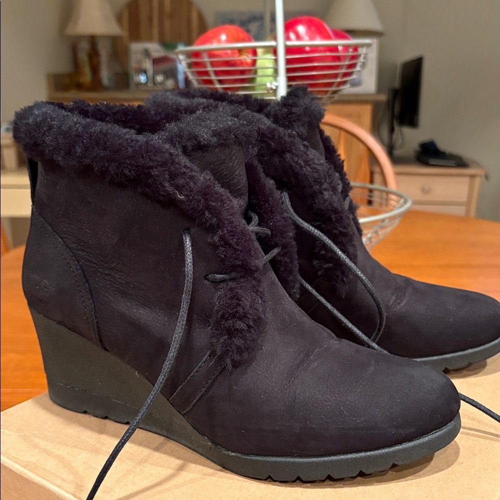 UGG Women's Black Wedge Ankle Boots